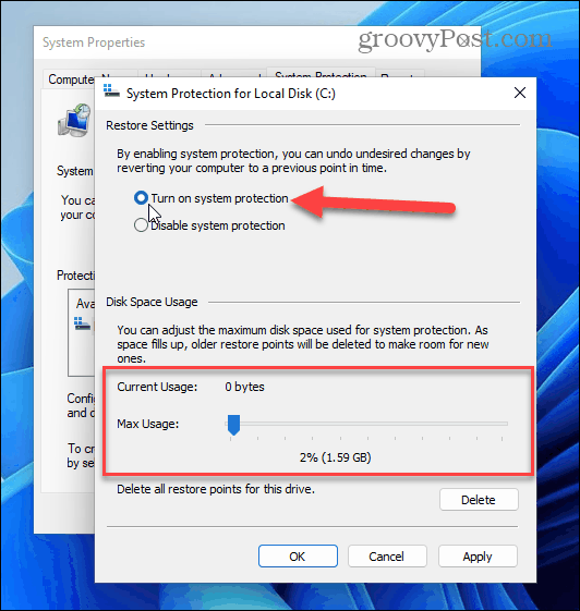 Cómo crear un punto de restauración en Windows 11