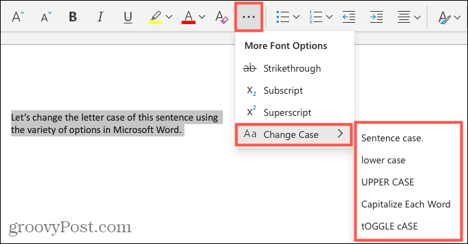 Microsoft Word에서 대문자 또는 대소문자를 변경하는 방법