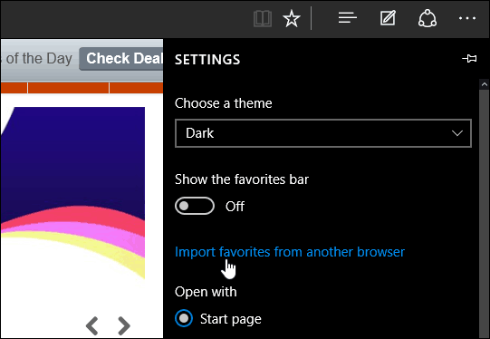 Importieren Sie Chrome-, IE- oder Firefox-Lesezeichen in Legacy Microsoft Edge