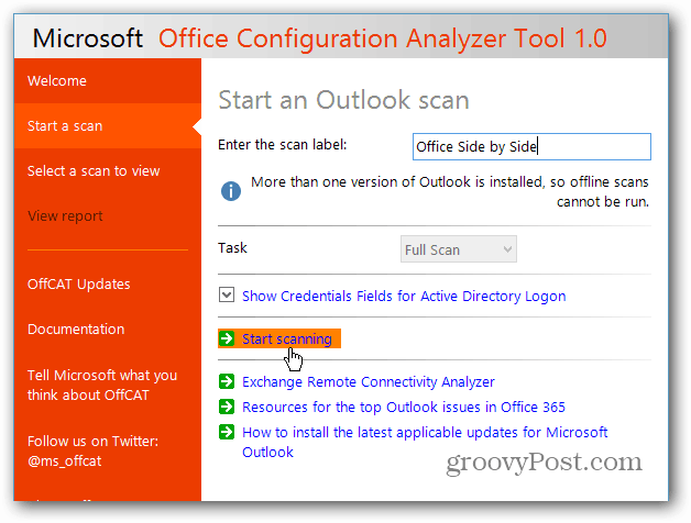 Office 구성 분석기 도구를 사용하여 Microsoft Office 문제 해결