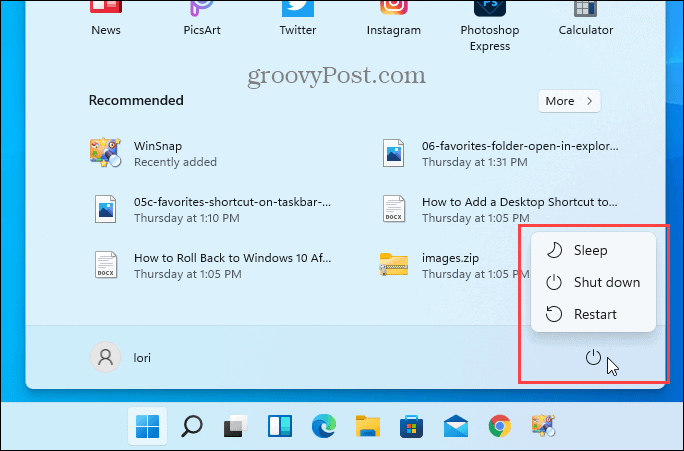 De sluimerstand in- of uitschakelen op Windows 11