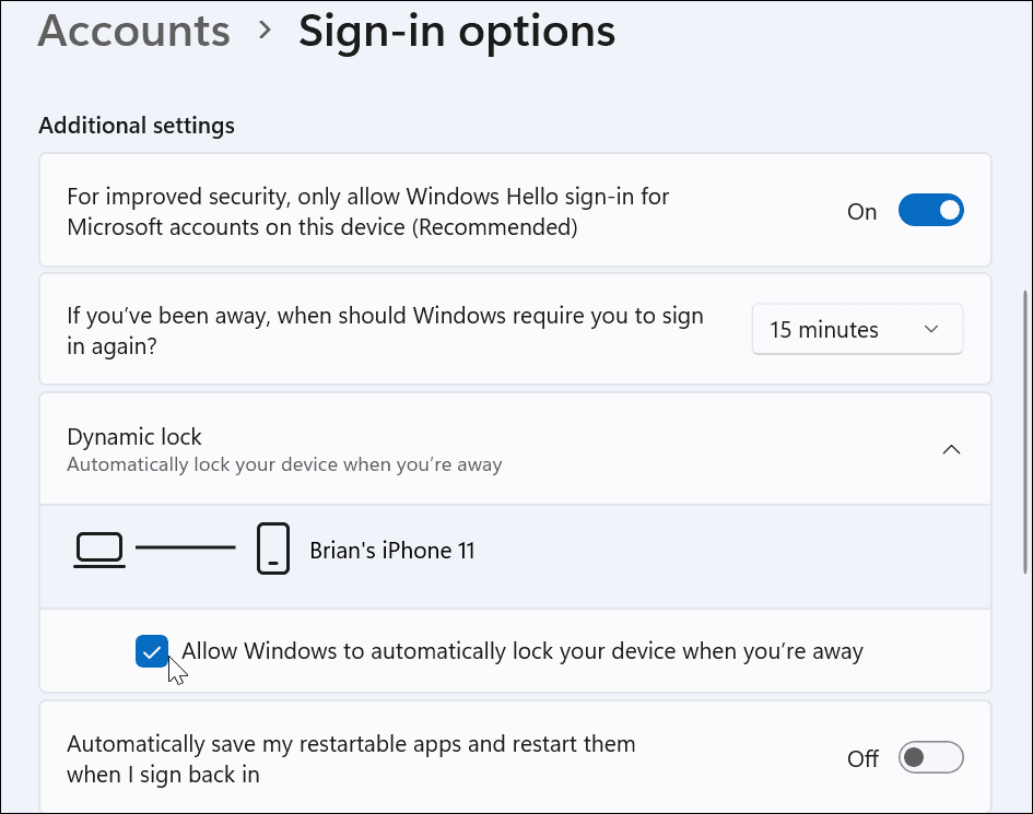 كيفية استخدام Dynamic Lock على نظام التشغيل Windows 11