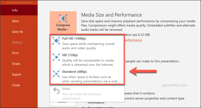 วิธีลดขนาดไฟล์ของงานนำเสนอ PowerPoint