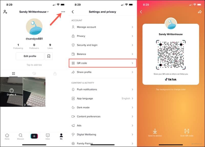 Cum să găsiți și să partajați codul QR TikTok