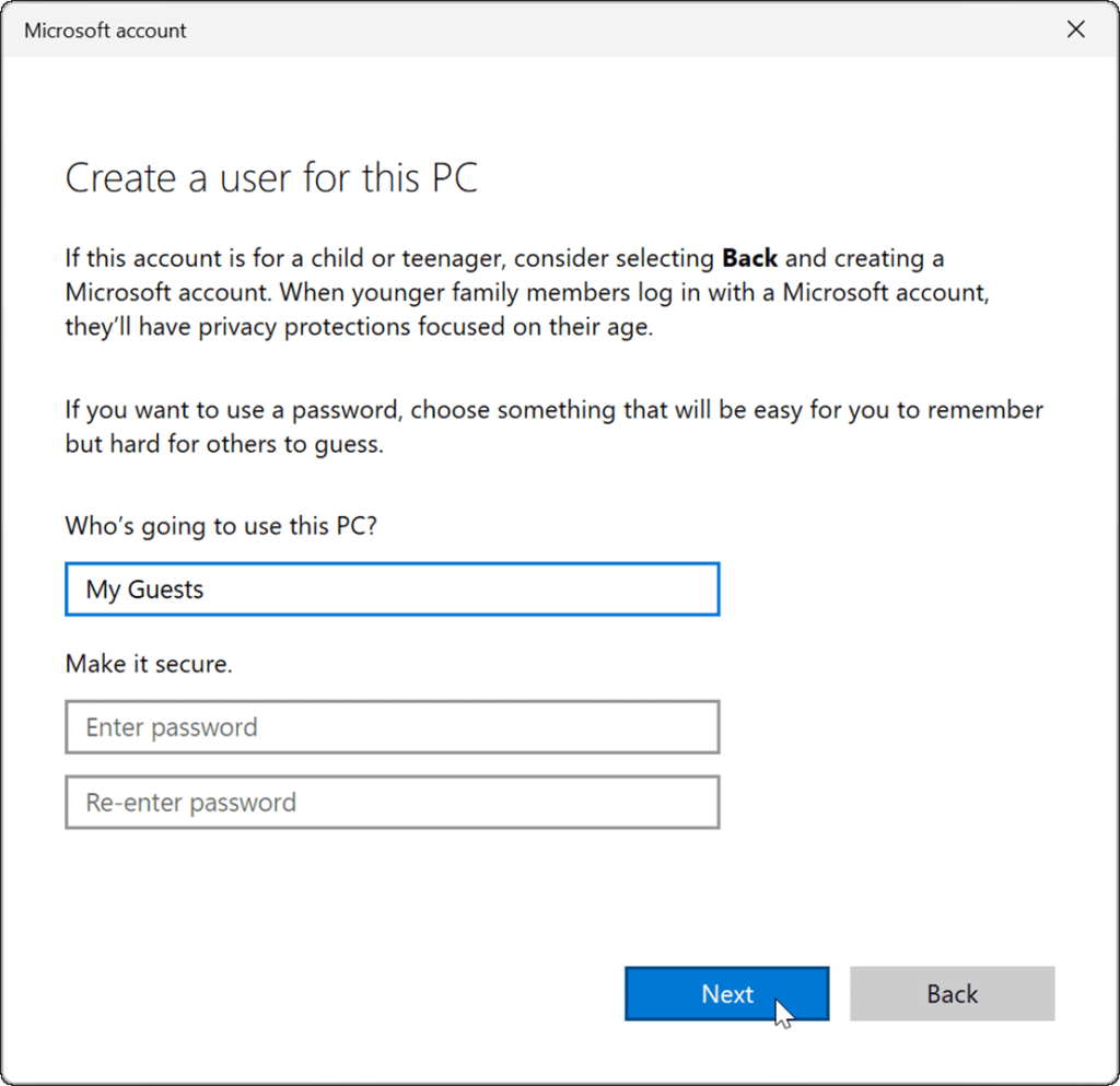 Een gastaccount maken op Windows 11