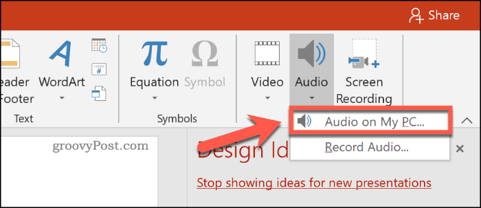 วิธีเพิ่มเสียงในการนำเสนอ Powerpoint