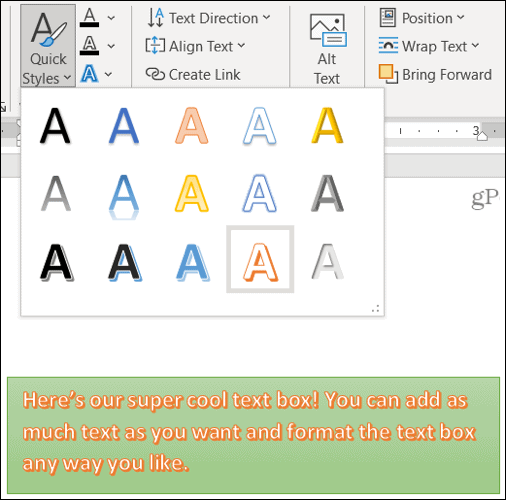 So fügen Sie ein Textfeld in Microsoft Word ein und formatieren es