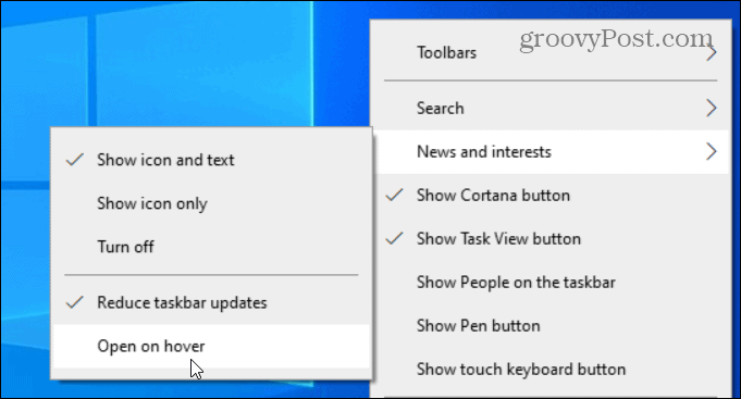 Hoe de nieuws- en interessewidget op de Windows 10-taakbalk uit te schakelen
