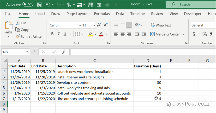 Cách tạo biểu đồ Gantt trong Excel