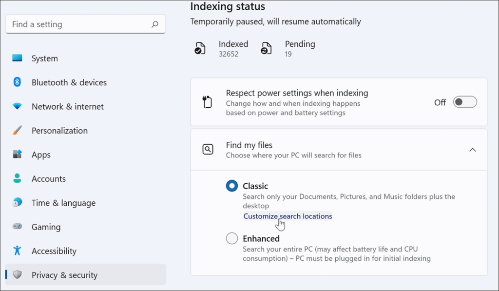 Windows 11에서 검색에서 파일 및 폴더를 숨기는 방법