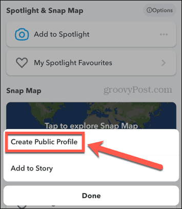 Cách tạo hồ sơ công khai trên Snapchat