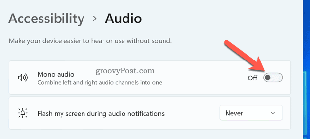 Cum să activați sau să dezactivați audio mono pe Windows 11