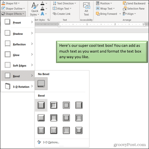 Microsoft Word でテキスト ボックスを挿入して書式設定する方法