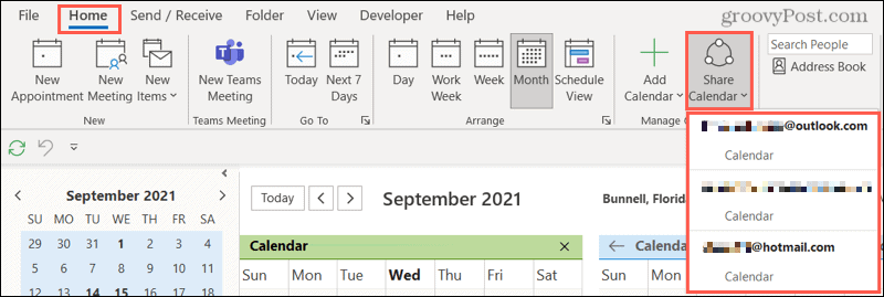 Een agenda delen in Microsoft Outlook