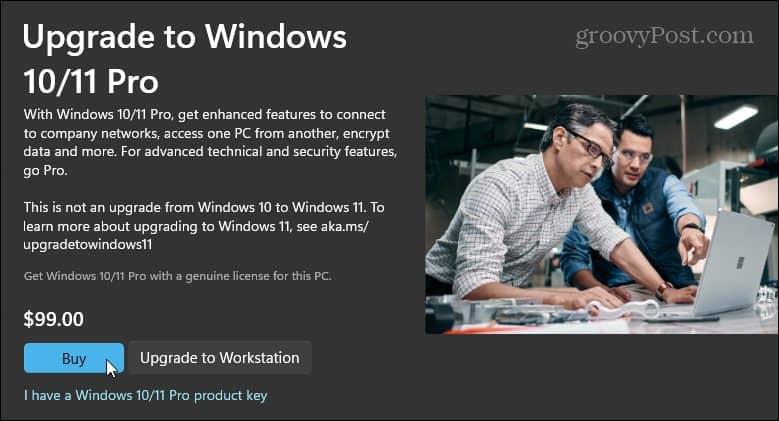 Cómo actualizar de Windows 11 Home a Pro