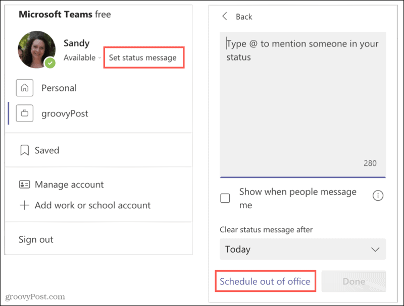 Cum să configurați un mesaj în afara biroului în Microsoft Teams