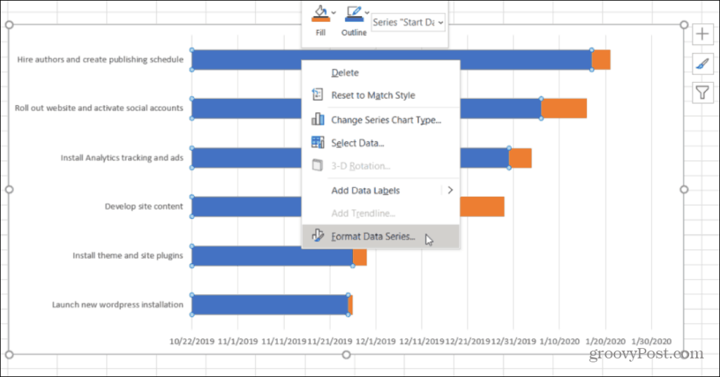 Jak utworzyć wykres Gantta w programie Excel