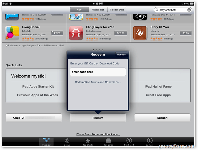 iPhone, iPad 또는 iPod에서 Apple App Store 코드를 사용하는 방법은 무엇입니까?