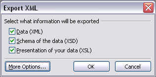 Esportazione dei dati di Access 2003 in XML