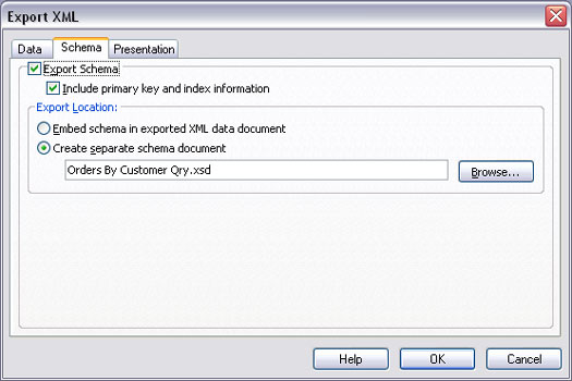 Esportazione dei dati di Access 2003 in XML