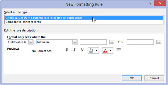 Comment créer une mise en forme conditionnelle dans Access 2013