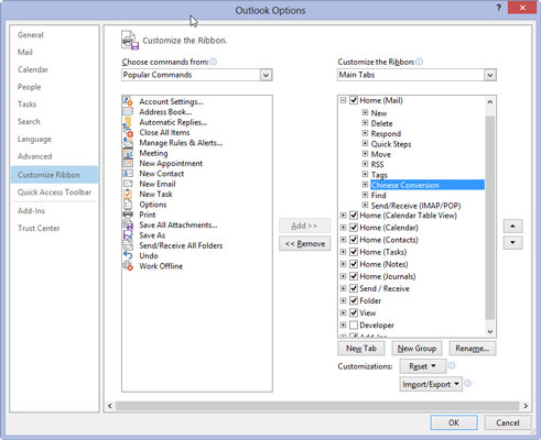 Come personalizzare la barra multifunzione di Outlook 2013