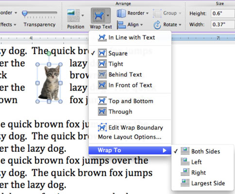 如何在 Word 2011 for Mac 中的對象周圍環繞文本