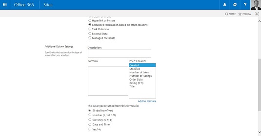 Aggiunta di colonne calcolate e di ricerca allapp SharePoint 2016 personalizzata