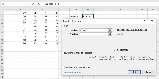 Come utilizzare la funzione KURT in Excel