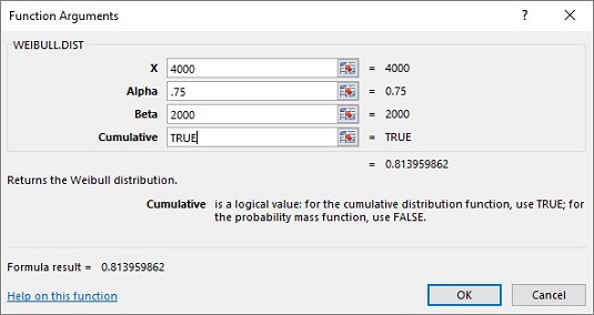 Funzioni del foglio di lavoro Excel per probabilità e distribuzioni