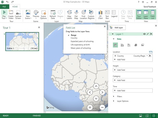 Come utilizzare le mappe 3D in Excel