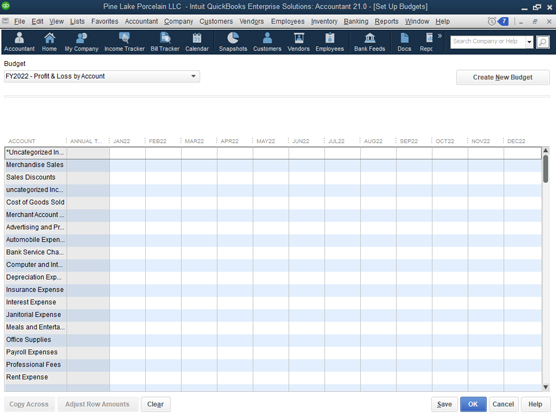 Cách thiết lập ngân sách trong QuickBooks 2021