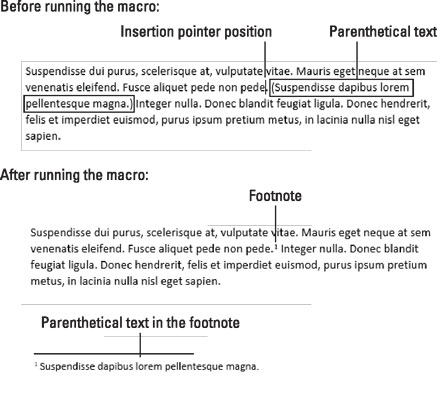 Cómo colocar texto entre paréntesis en una nota al pie de Word 2016