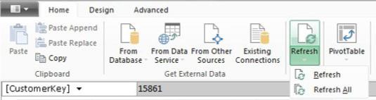 Aggiorna e gestisci le connessioni dati esterne PowerPivot