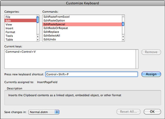 在 Office 2011 for Mac 中自定義 Word 的鍵盤快捷鍵