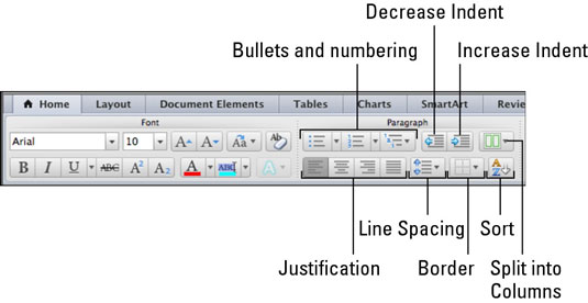 Cómo dar formato a párrafos completos en Word 2011 para Mac