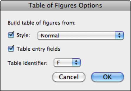 Crie uma tabela de figuras no Word 2011 para Mac