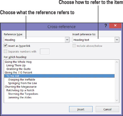 Come inserire riferimenti incrociati in un documento in Word 2016