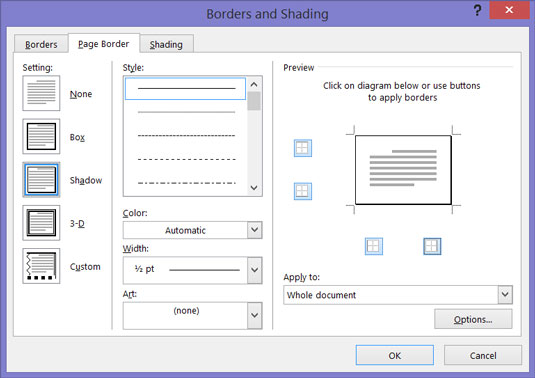 Come aggiungere un bordo a una pagina in Word 2016