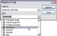 PowerPoint2007プレゼンテーション全体でフォントを見つけて置き換える方法