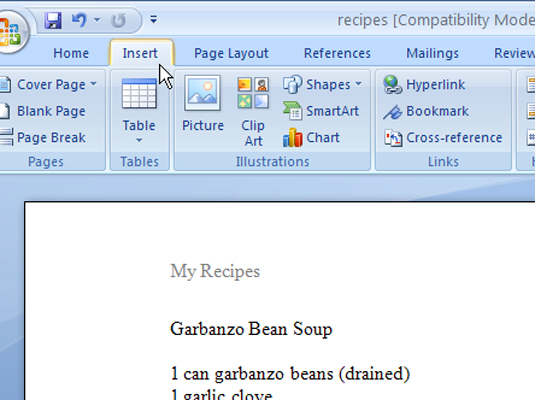 Cómo editar un encabezado o pie de página en Word 2007