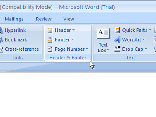 Cómo editar un encabezado o pie de página en Word 2007