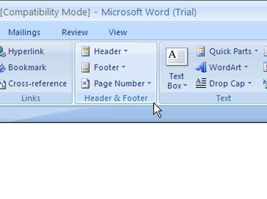 Comment modifier un en-tête ou un pied de page dans Word 2007