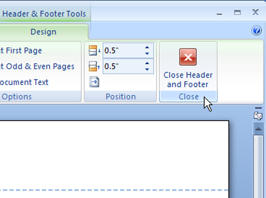 Cómo editar un encabezado o pie de página en Word 2007