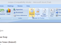 Como remover um cabeçalho e rodapé de documento do Word 2007 de todo o documento