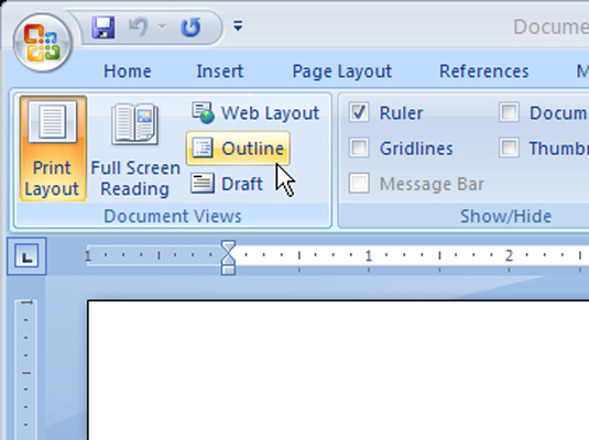 Comment utiliser la vue Plan dans Word 2007