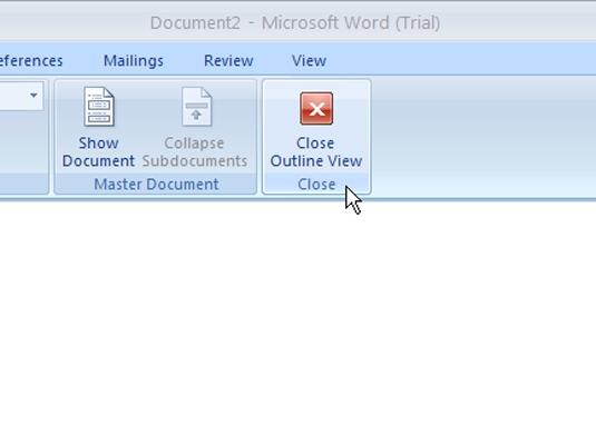 Comment utiliser la vue Plan dans Word 2007