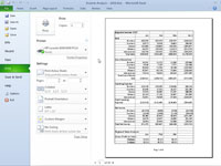 Anteprima delle pagine in Excel 2010s Backstage View