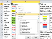 Come filtrare una tabella di Excel 2010 per colore