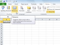 Come utilizzare il Thesaurus in Excel 2010